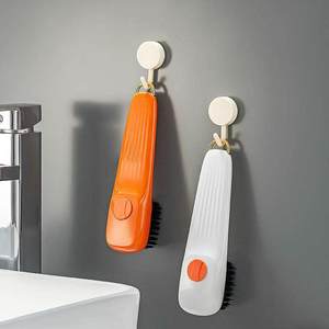 Shoe Brush Nylon Bristles Plastic Handle With Hanging Loop Soap Dispense For Cleaning Shoes - Product Image 4
