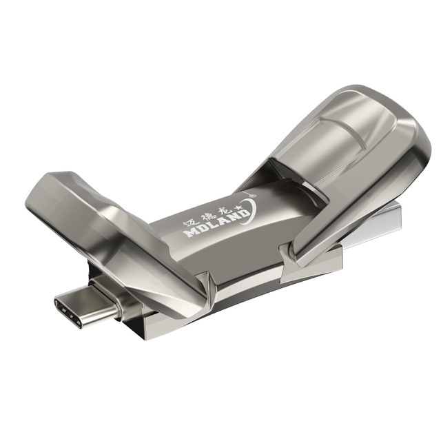 MDLAND High Quality Custom Logo Metal Swivel USB C Flash Drive 1TB Pen Drive 2 in 1 Memory Stick Dual USB3.2 Flash Drive 512GB
