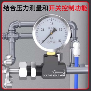 Hydraulic Pressure Gauge Switch <b>Valve</b> GCLT 02 KF L8 14E 20E <b>Needle</b> <b>Valve</b> Regulating For Instrument Use - Product Image 4