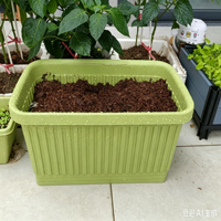 Jardinière rectangulaire en plastique PP vert laiteux, bac de culture surélevé, design moderne à grille, drainage, moulage par injection, pour jardin domestique