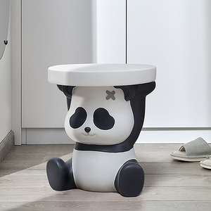 Sgabello per cambiare scarpe <span class=keywords><strong>in</strong></span> resina cartone animato Panda ingresso casa salotto tavolino rotondo sgabello basso creativo - Product Image 1