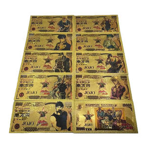 Billet de banque plaqué or de 10 000 yens avec design personnalisé, 9 designs en plastique, anime, bande dessinée, Jojo's Bizarre Adventure - Product Image 1