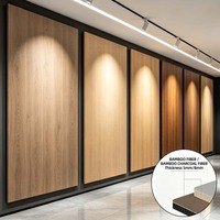 Panneau mural en fibre de cristal de carbone de bambou haute densité, taille et couleur personnalisables, feuille de placage en bois de charbon de bambou