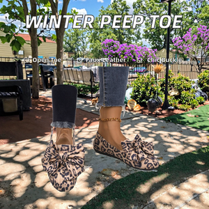 รองเท้าบูทแบบเปิดหัวทรงแมรี่เจน ยี่ห้อ Brand Winter พร้อมสายรัดแบบหัวเข็มขัด พื้นรองเท้าทำจาก PVC และหนังสังเคราะห์ - Product Image 2