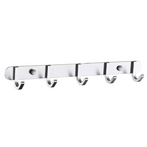 Étagère de salle de bain moderne en acier, à cinq crochets, à fixer au mur, en alliage d'aluminium - Product Image 1