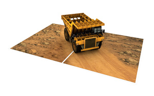 3D Pop up <b>Card</b> Giant Mining Dump Truck on Dirt Road Birthday Greeting <b>Card</b> Amazing Paper Craft Gift for Construction Fans - Product Image 4