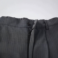 Pantalon décontracté à jambe droite, coupe ample, style preppy, à rayures texturées, en tissu mélangé, pour le printemps/été