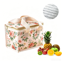 Sacs isothermes de pique-nique personnalisés en PP laminé recyclable avec poignée, motif floral, réutilisables, film d'aluminium isolant thermique
