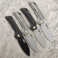 Couteau de poche pliable Hongrui personnalisé en acier M390 avec manche en titane pour la chasse, le camping, la survie et l'EDC