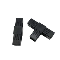 Connecteur d'angle en plastique ABS noir et blanc 90 degrés 20x20 25x25 Connecteur de tube carré en plastique pour aluminium