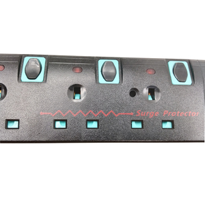 Ổ Cắm Điện Tùy Chỉnh Đen UK 13A <span class=keywords><strong>BS1363</strong></span> 4 Gang Với Công Tắc Mở Rộng Dẫn - Product Image 4