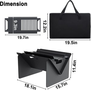 Brasero de camping de haute qualité en acier au carbone, foyer portable pliable, gril barbecue, anneau de foyer à bois - Product Image 2