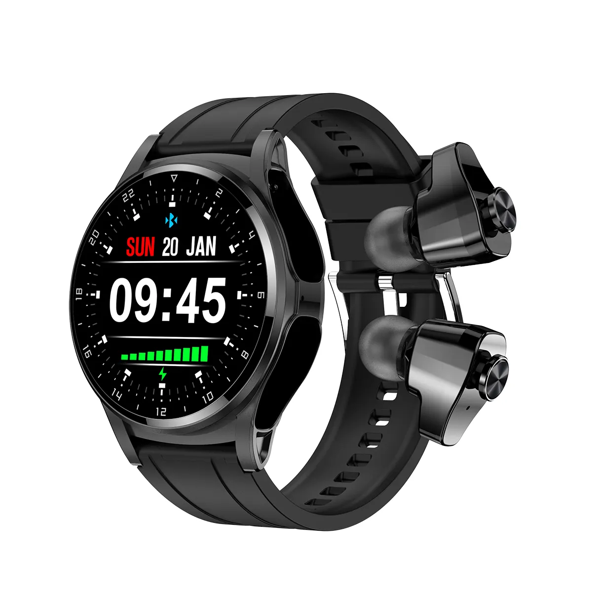 Smart Watch com TWS earbuds 2023 Telefone relógio capaz de fazer e receber BT chamada GT66 fitness tracker monitor de freqüência cardíaca do sono