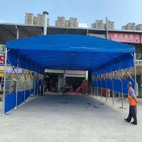 Tente télescopique mobile toutes saisons, montage rapide, abri temporaire pour atelier avec portes à fermeture éclair enroulables
