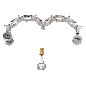 Tendance <span class=keywords><strong>2026</strong></span> : Menottes de cheville en métal à pointes avec chaînes et clé pour couples, jeu sensoriel esclave, dispositif de fétichisme BDSM - Product Image 3