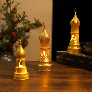 Nouvelle lampe à bougie électronique sans flamme à LED de style arabe, design architectural, fournitures pour le Ramadan, décoration de lieux, accessoires photo - Product Image 2