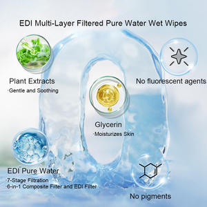 Toallitas Húmedas <span class=keywords><strong>para</strong></span> Bebé de Bambú al por Mayor, 72 Hojas, Ecológicas, Sin Perfume, Hipoalergénicas, con 99% Agua Pura - Product Image 4