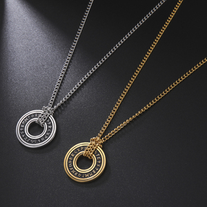 Vintage Nordic Rune Necklaces for Men Stainless Steel Norse Runes Viking Jewelry Pagan <strong>Elder</strong> Futhark Pendant Amulet Talisman - Product Image 1