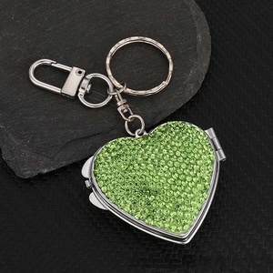 Crystal Heart -Shaped Compact <b>Mirror</b> Metal Folding <b>Pocket</b> <b>Mirror</b> Keychain Portable Mini Makeup <b>Mirror</b> Elegant Keyring for Women - Product Image 6