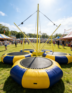 EASYFUN <span class=keywords><strong>Prix</strong></span> abordable Manège Euro Bungee Trampoline 4-en-1 pour parcs d'attractions et foires à vendre - Product Image 1