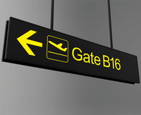 Boîte lumineuse LED personnalisable en aluminium pour signalétique aéroportuaire – Équipement de service pour terminaux