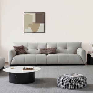 Juego de Sofás de Recepción Curvos de Diseño Nórdico, Material de PU, para Hotel, Villa, Vestíbulo, Sala de Estar, Estilo Artístico y Personalizado - Product Image 1