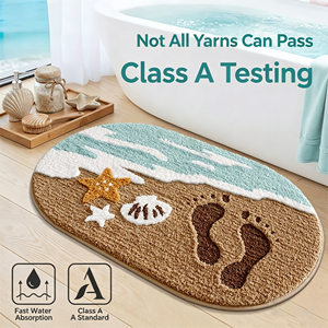 Alfombra <span class=keywords><strong>de</strong></span> baño <span class=keywords><strong>de</strong></span> felpa absorbente, antideslizante, con mechones, <span class=keywords><strong>de</strong></span> microfibra, para el hogar, para la puerta del baño, alfombra para el inodoro. - Product Image 4