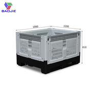 Boîte en plastique pliable à 4 voies à simple face pour palette européenne robuste pour le stockage des fruits et légumes