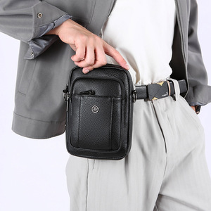 Sac bandoulière léger et imperméable en PU pour homme, sac décontracté à porter en travers du corps pour les affaires et les voyages, toutes saisons - Product Image 5