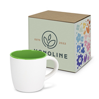 Mug à café en céramique promotionnel 10 oz Tasse à café en porcelaine Intérieur coloré Mug à lait Service de restaurant pour l'eau Passe au lave-vaisselle