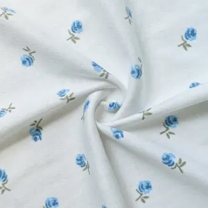 高品质可持续涤棉印花针织棉混纺运动衫互锁t恤面料