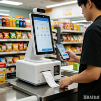 Caja Registradora de Autoservicio Android Z2 de 10.1 Pulgadas, Máquina POS de Autoservicio con Impresora y Reconocimiento Facial