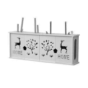 กล่องเราเตอร์ติดผนังสีขาวพร้อมดีไซน์รูปต้นไม้สำหรับจัดการสายเคเบิลและจัดเก็บของหลังประตูหรือบนผนัง - Product Image 4