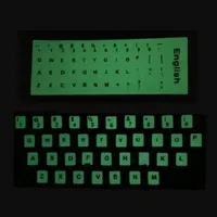 Lichtgevend Toetsenbord Russische Stickers Nachtlijn Handig Fluorescerend Licht Laptop Letters Toetsenbord Cover Engels Spaans