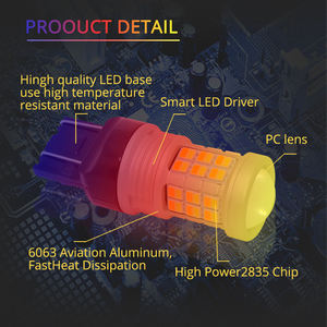 Nouvelles Ampoules <span class=keywords><strong>LED</strong></span> 7443 T20 Canbus Sans Erreur Personnalisées 36SMD 2835 Puces Double Couleur Commutable 12V Haute Puissance 7444NA W21/5W - Product Image 2