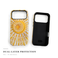 Casing HP Lucky Sun Mewah Anti Air Anti Benturan Magnetik TPU+PC Film Berkualitas Tinggi Glossy/Matte Custom Print untuk 15/14 Pro