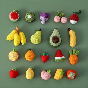 Jouets en coton peigné faits à la main en usine: fruits et légumes tricotés (série de fruits), poupées de fruits en coton peigné anti-boulochage - Product Image 1