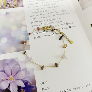 8 रंग प्राकृतिक पत्थर क्रिस्टल गोल्डन प्लेटेड फैशन वाटरप्रूफ महिला - Product Image 5