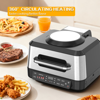 Friteuse à air électrique multifonctionnelle carrée en acier inoxydable 8L, surface antiadhésive, fonctions de rôtissage, de cuisson et de cuisson au four pour un usage domestique