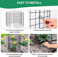 Kit de protection pour arbres en treillis soudé, revêtement PVC noir, grillage galvanisé, cage de protection contre lapins et cerfs, barrière de protection pour jeunes arbres