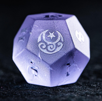 Jeu de dés polyédriques en verre fissuré mat Dés RPG en verre dépoli Dés personnalisés D & D pour donjons et dragons Bleu