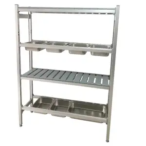 Cucina commerciale di stoccaggio 4 strati piano Rack multiuso facile installazione scaffalatura in alluminio con ruote