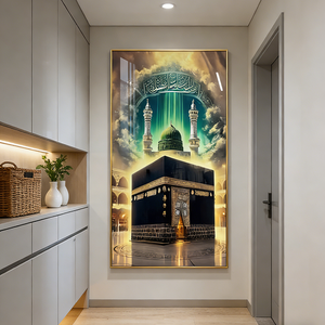 Decorazione Murale di Lusso con Paesaggio Architettonico Islamico, Stampa UV Personalizzata HD su Cristallo e Porcellana con LED per <span class=keywords><strong>Soggiorno</strong></span> - Product Image 4