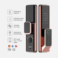ANG Serrure de porte intelligente à code d'accès sans clé, alimentée par piles AA, télécommande, compatible avec l'application Tuya ou Ttlock