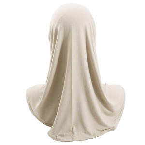 Hiyab Instantáneo de Color Liso para Niñas, Venta al por Mayor, Uso Diario para Niñas Musulmanas, Hiyabs Instantáneos de Color Sólido - Product Image 4