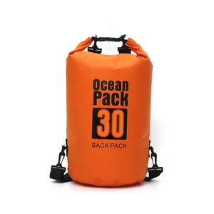 Rts mochila impermeável em estoque 500d pvc, preta laranja amarelo mochila à prova d' água oceano pacote de viagem