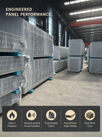 Panel Sandwich Logam Rock Wool Berlapis Polyurethane Industri untuk Dinding dan Atap Gudang, Tahan Api, Pasokan Langsung Pabrik