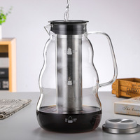 Cafetière en verre borosilicate de haute qualité en forme de gourde, capacité de 2, avec filtre en acier inoxydable