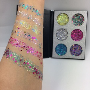 2019 New Make up Cosmetics Custom <strong>Glitter</strong> 6 Colors Private Label Eyeshadow <strong>Glitter</strong> Palette <strong>for</strong> Eyes <strong>Face</strong> Body and Lips - Product Image 4