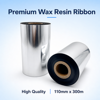 Cinta de Resina de Cera para Transferencia Térmica UC268 Premium para Impresora de Etiquetas de Códigos de Barras, 110 mm x 300 m, Tinta en el Interior